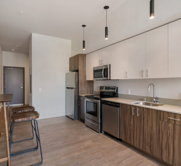 kitchen and dining area of apartment