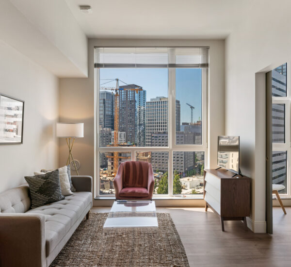living room of apartment at Pivot Apartments in Capitol Hill