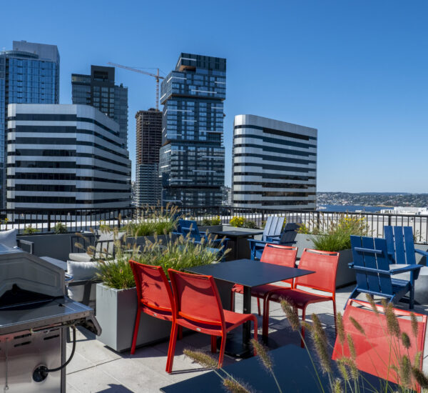 Capitol Hill Apartments - Pivot Seattle - Outdoor Grill Area with Lounge Seating